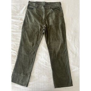 Levis Vintage Corduroy Pants Green Mens 36X30 Loose Fit Orange Lable Meas 35X30